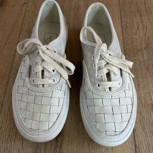 Women’s White Woven Vans Sneakers